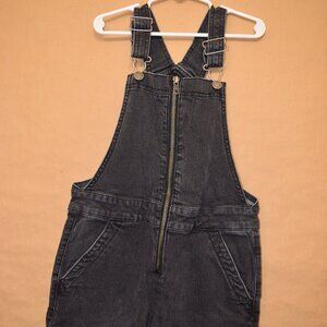 Art Class Girls Black Denim Overalls – Size M (7/8)